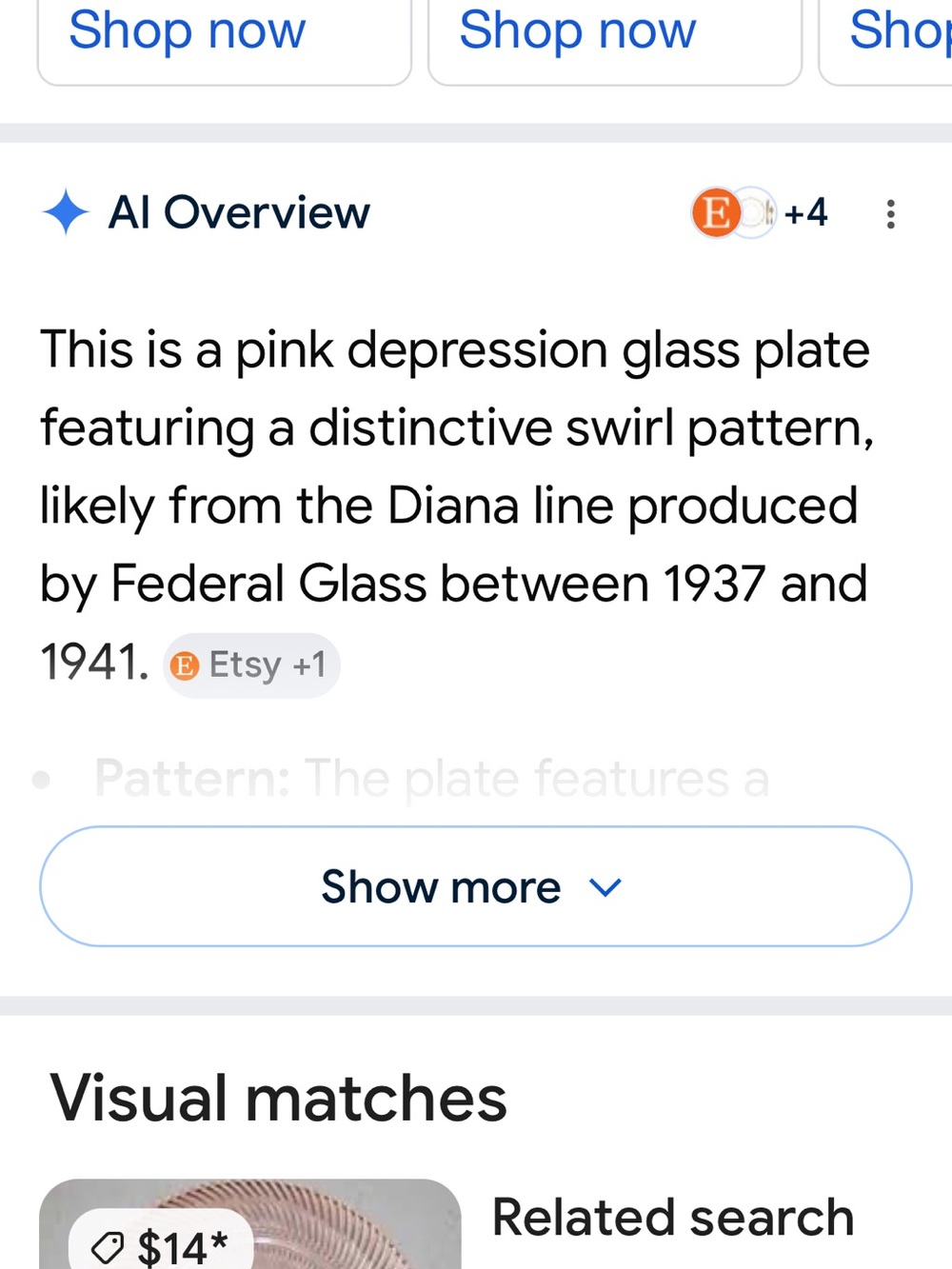 Swirled Pink Depression Glass Serving Plate by Federal Glass Diana 1930s